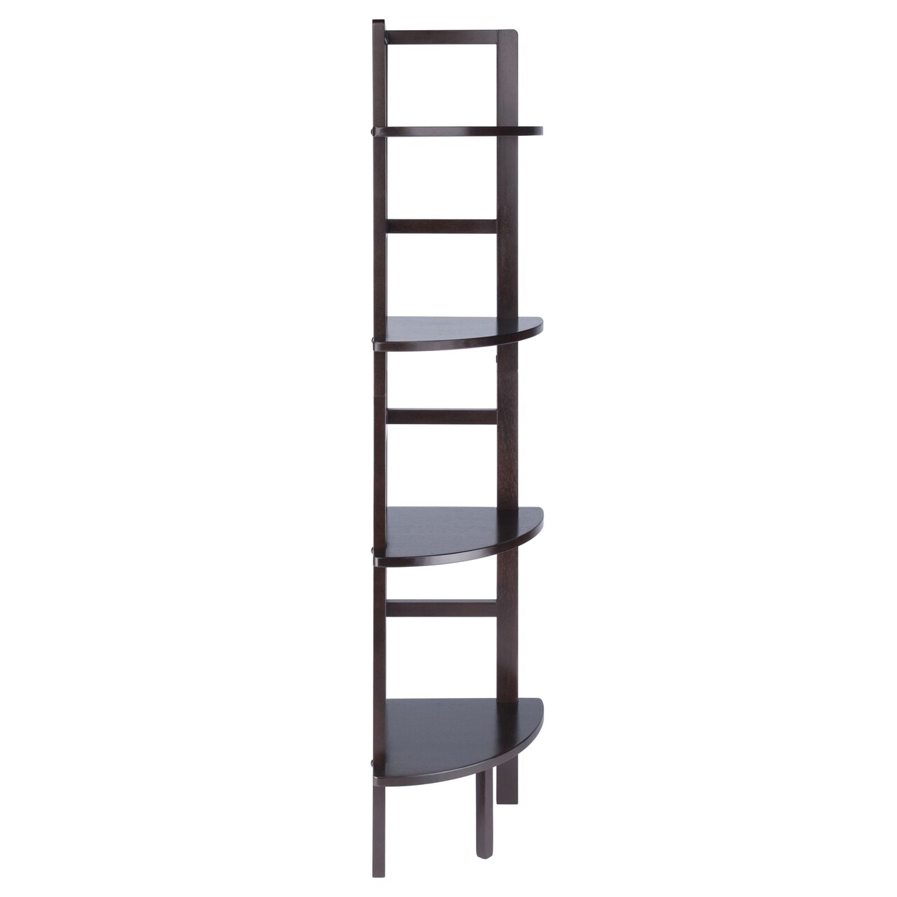 Contemporary Home Living 4 Tier Narrow Tall Storage Corner Shelf Rack - 63.5" - Coffee Brown